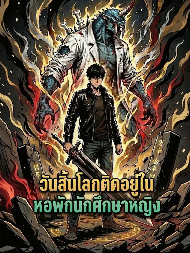 หน้าปกวันสิ้นโลกติดอยู่ในหอพักนักศึกษาหญิง