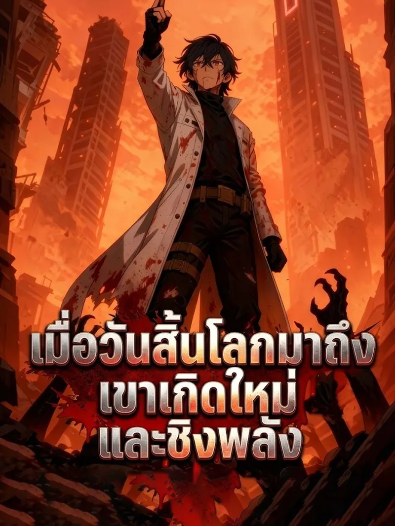 หน้าปกเมื่อวันสิ้นโลกมาถึง เขาเกิดใหม่และชิงพลัง