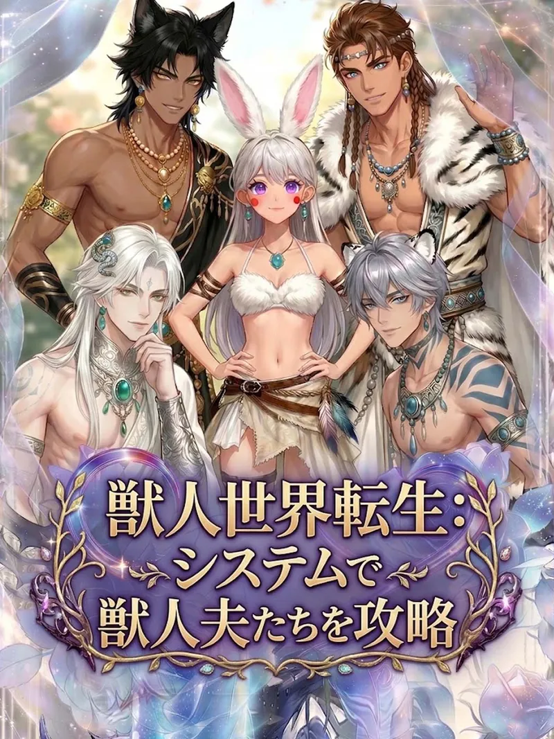 「獣人世界転生：システムで獣人夫たちを攻略」のカバー画像