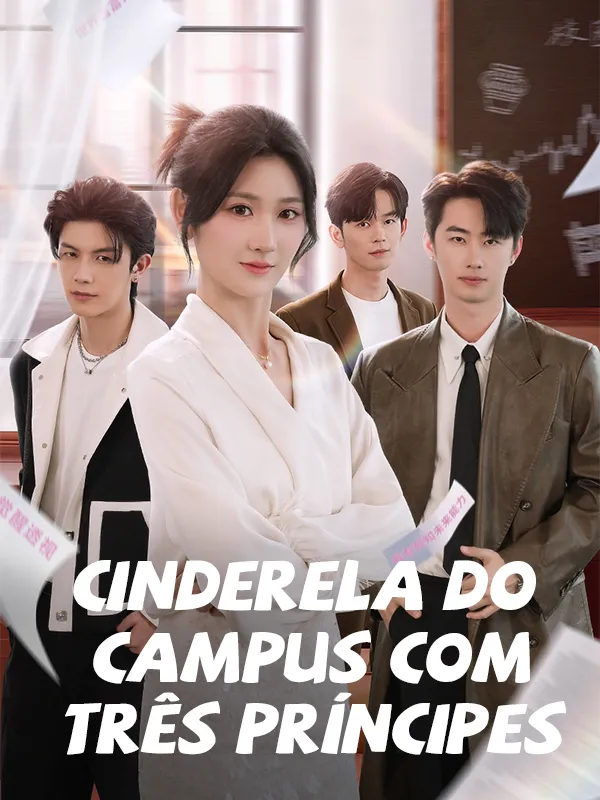 Capa de Cinderela do campus com três príncipes