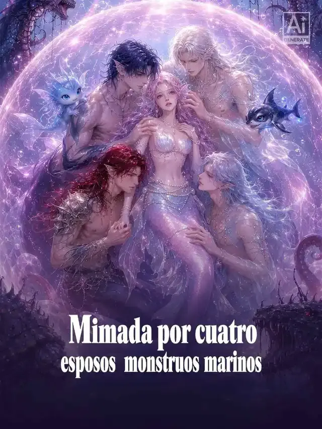 Portada de Mimada por cuatro esposos monstruos marinos