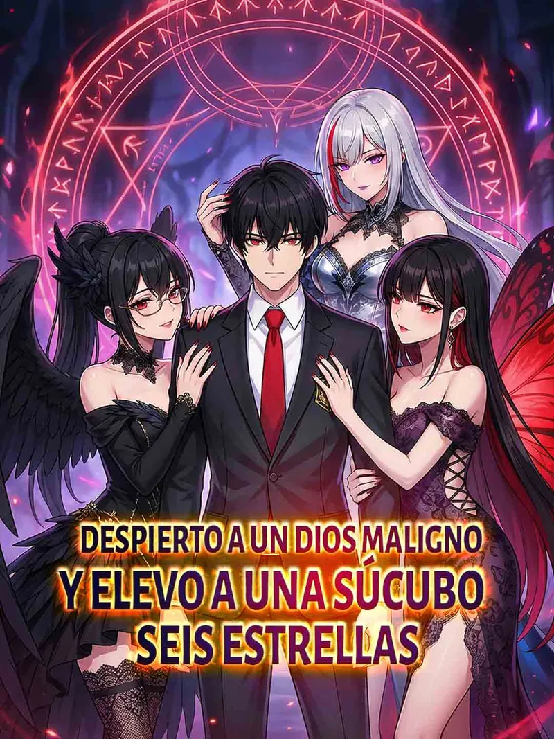 Portada de Despierto a un dios maligno y elevo a una súcubo seis estrellas