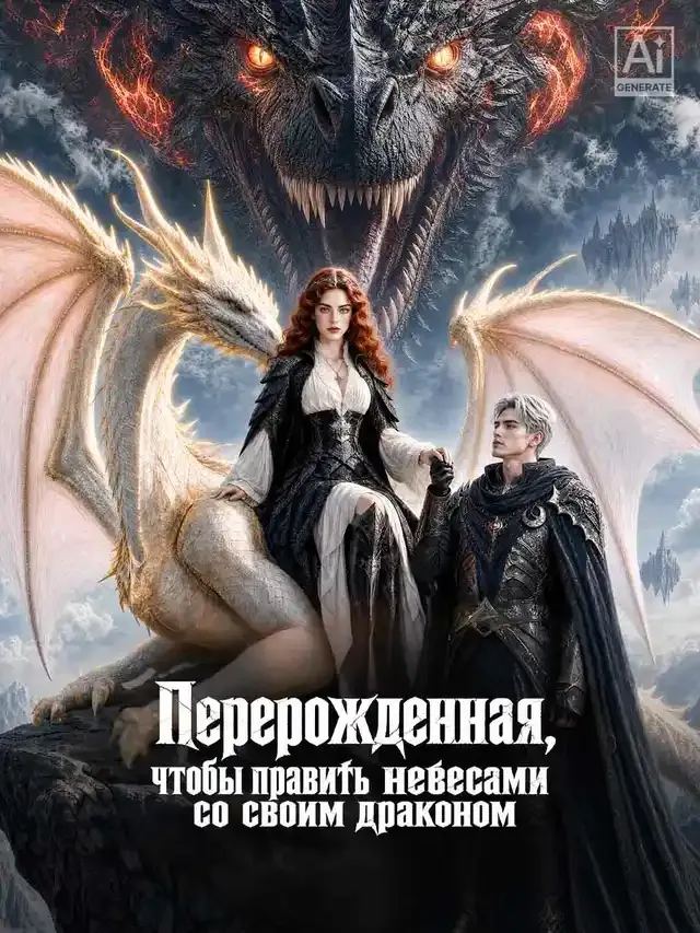 Обложка «Перерожденная, чтобы править небесами со своим драконом»