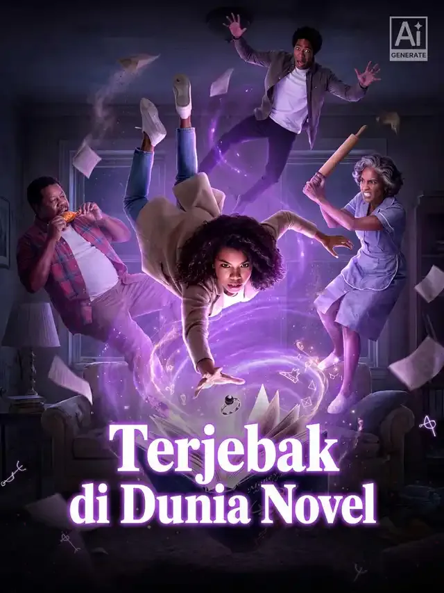Sampul Terjebak  di Dunia Novel
