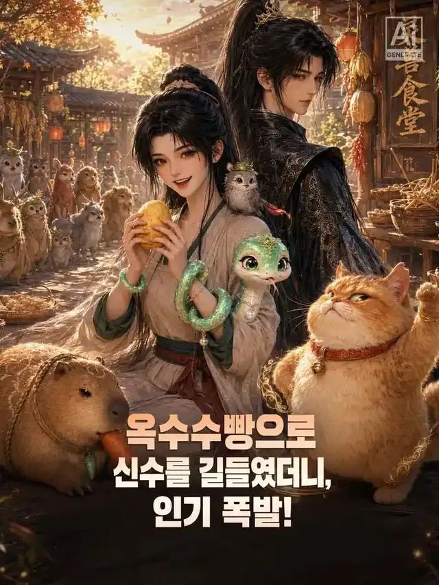 옥수수빵으로 신수를 길들였더니, 인기 폭발! 표지