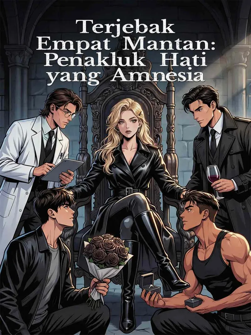 Sampul Terjebak Empat Mantan: Penakluk Hati yang Amnesia