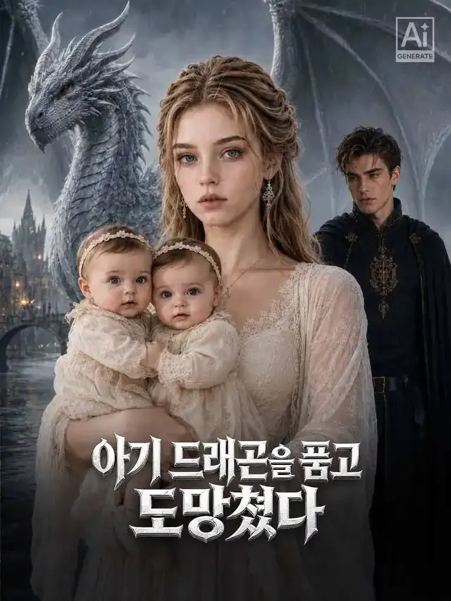 아기 드래곤을 품고 도망쳤다 표지