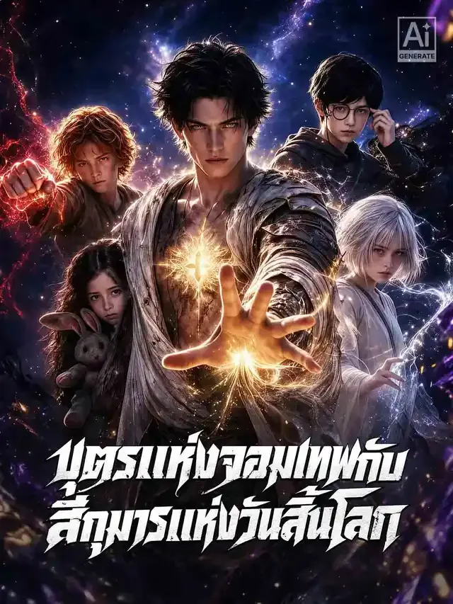 หน้าปกบุตรแห่งจอมเทพกับสี่กุมารแห่งวันสิ้นโลก