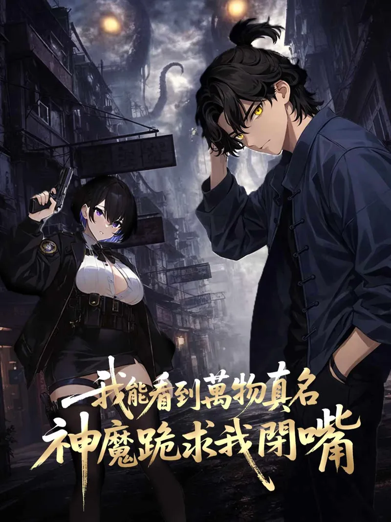 《我能看到萬物真名，神魔跪求我閉嘴》封面