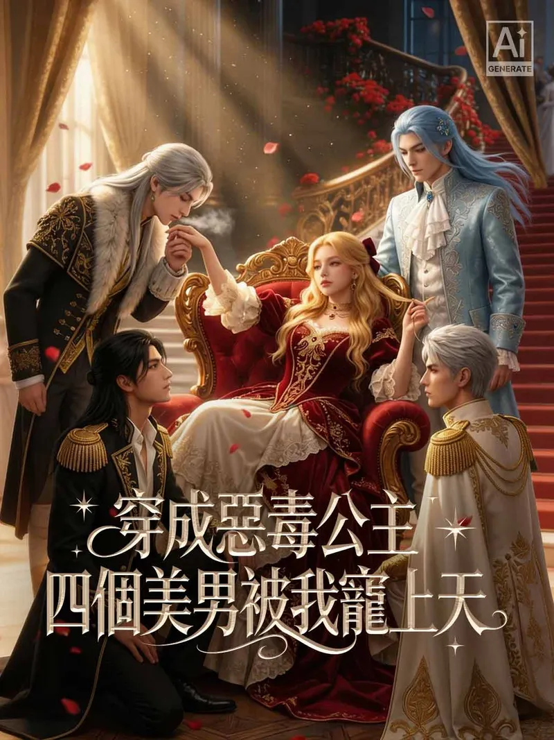 《穿成惡毒公主，四個美男被我寵上天》封面