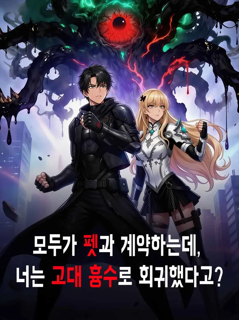 모두가 귀여운 펫과 계약하는데, 너는 고대 흉수로 회귀했다고? 표지