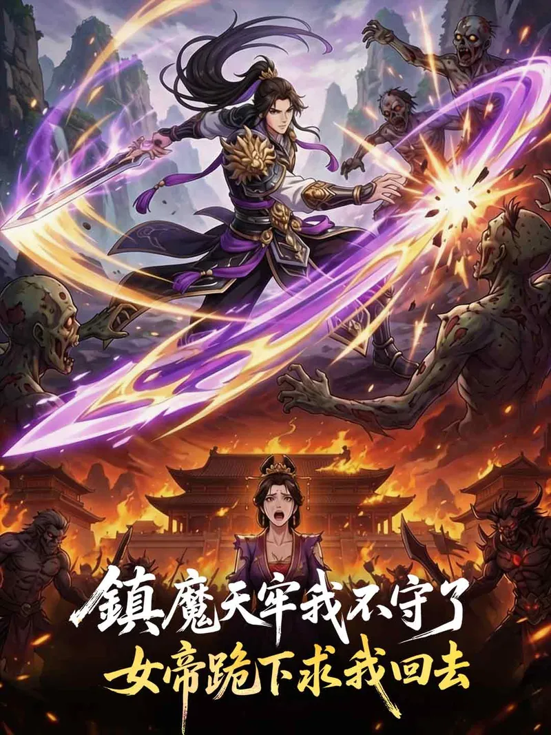 《鎮魔天牢我不守了，女帝跪下求我回去》封面