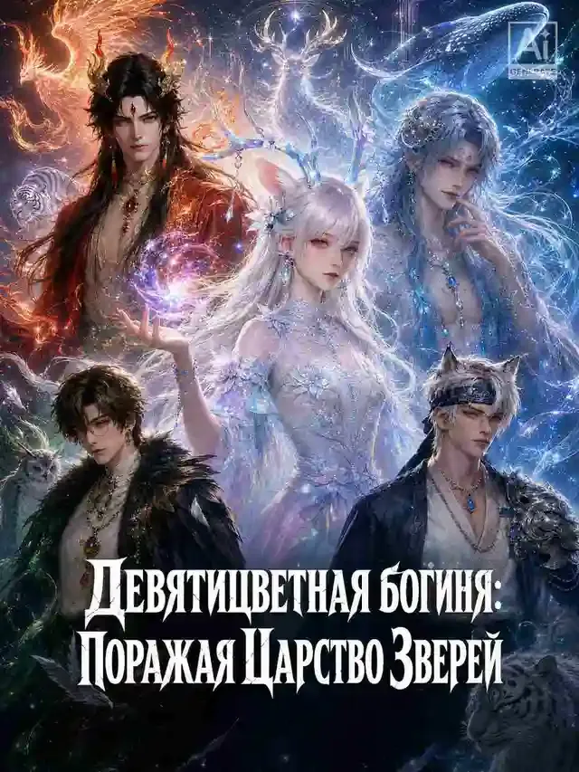 Обложка «Девятицветная богиня: Поражая Царство Зверей»