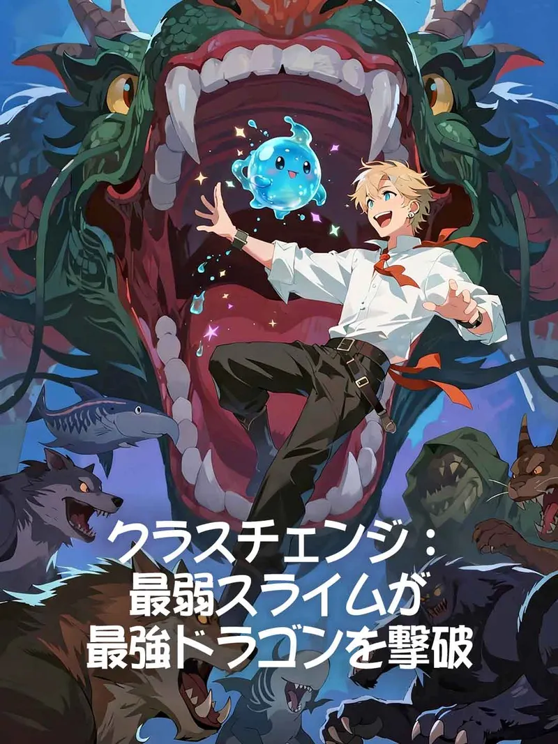 「クラスチェンジ:最弱スライムが最強ドラゴンを撃破」のカバー画像