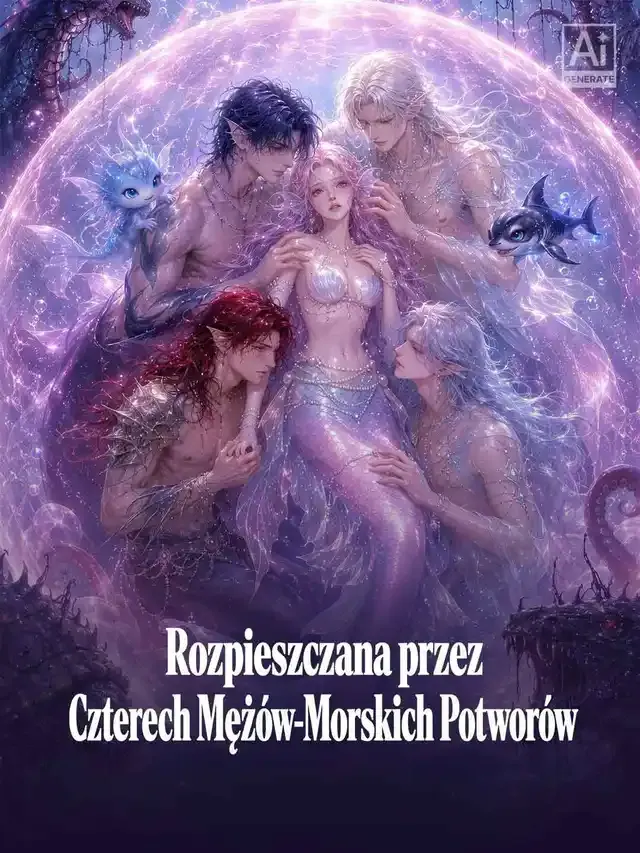 Okładka Rozpieszczana przez Czterech Mężów-Morskich Potworów