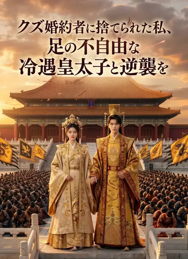 「クズ婚約者に捨てられた私、足の不自由な冷遇皇太子と逆襲を」のカバー画像
