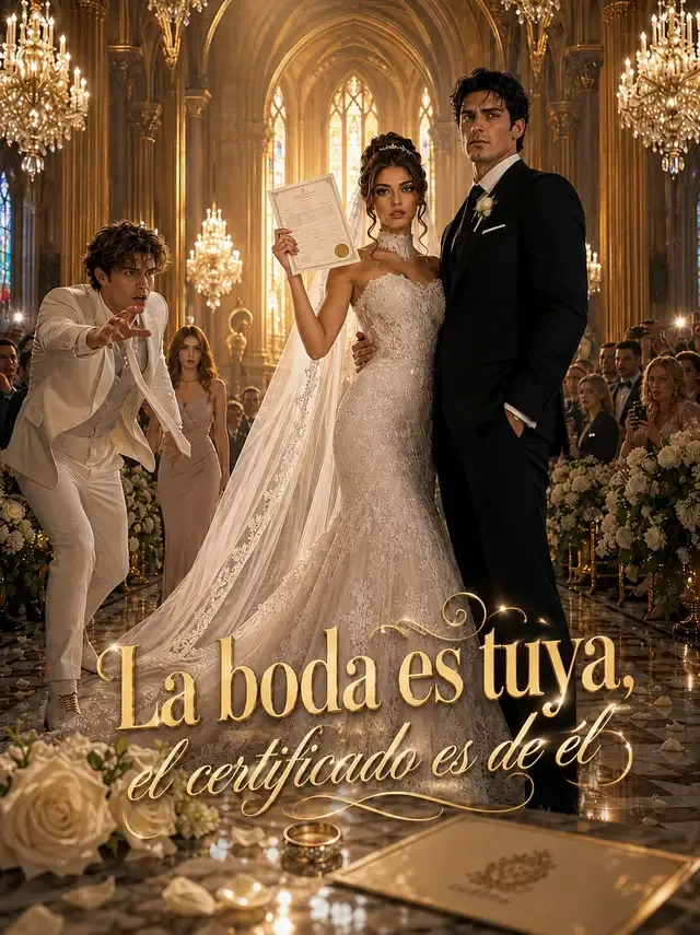 Portada de La boda es tuya, el certificado es de él